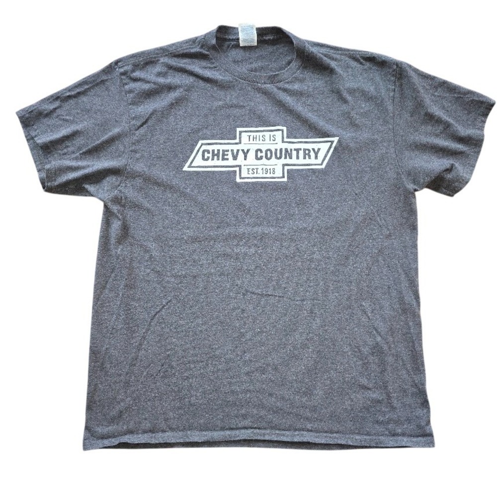 Delta Chevy Country Graphic T-Shirt Mens XL Gray Americana Trucker‎ Est 1918